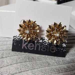 Kensie Gold Tone Beaded Cluster Fashion Jewelry Fashion Pierced Earrings New*
